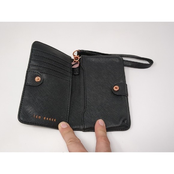 Ted Baker Bow Vinyl Patent Leather Black Purse Wallet VTG - Picture 6 of 8